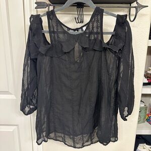 Black Sheer Off the Shoulder Top